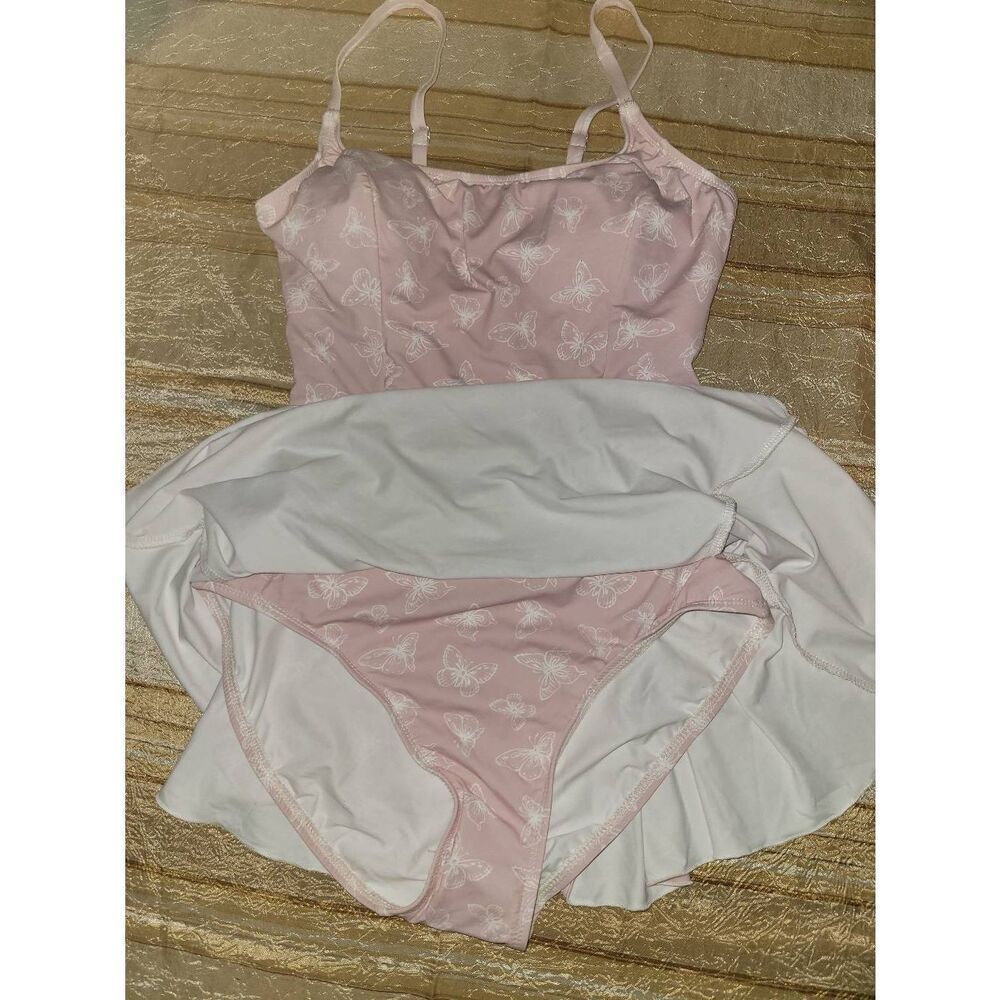 Pink butterfly pattern One piece bathing suit - Picture 2 of 10